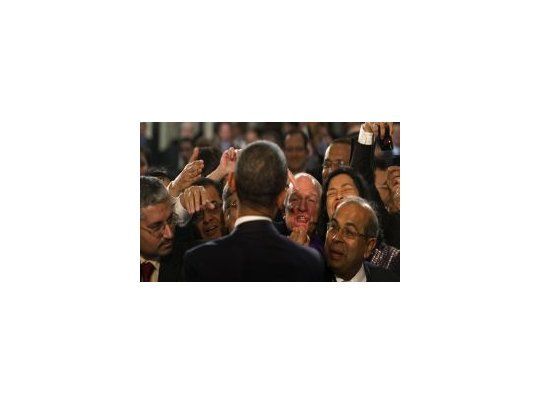 Cálida recepción de la India a Obama.