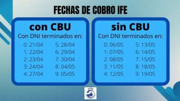 El ANSES dio a conocer el cronograma de pagos del Ingreso Familiar de Emergencia.