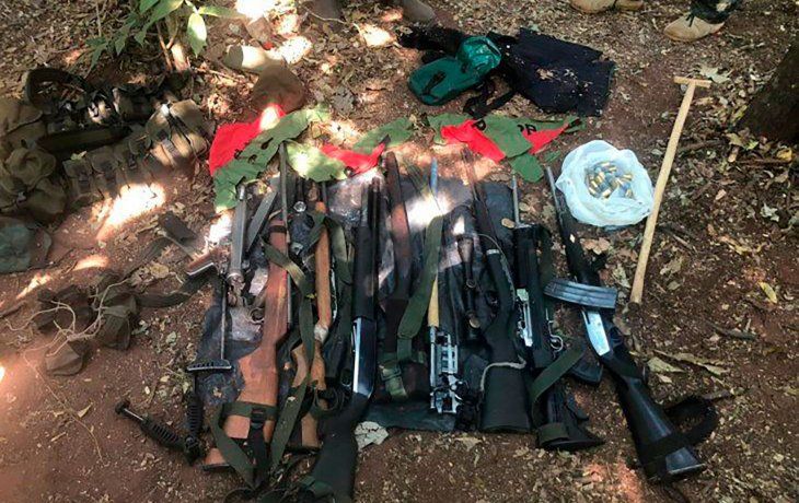 Se secuestraron varias armas largas en el campamento del EPP.