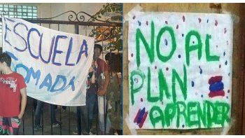 Más de 150 alumnos de la Escuela Normal Antonio Mentruyt, de Banfield, mantienen tomado el colegio en rechazo a la evaluación desde el viernes y hasta el miércoles. Dentro del establecimiento, durmieron, comieron y organizaron charlas, debates y encuentros culturales con profesores y dirigentes gremiales. (foto: gentileza LIAD).