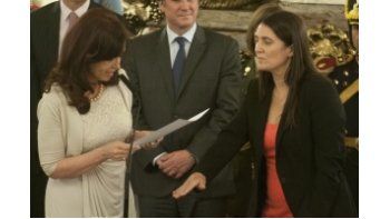 Cristina de Kirchner junto a la flamante ministra de Seguridad, María Cecilia Rodríguez.
