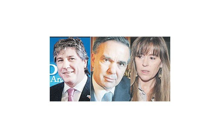 Amado Boudou, Miguel Pichetto y Juliana Di Tullio