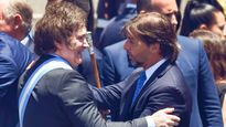 El presidente Javier Milei junto a su par uruguayo, Luis Lacalle Pou.