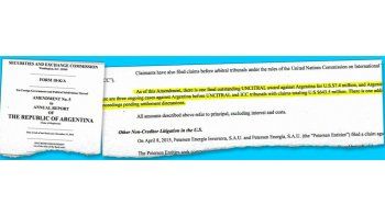 ámbito.com | Documento. En el escrito que el Gobierno distribuyó ante la SEC en Nueva York, se menciona en la página 44 la cantidad de causas que aún mantiene abierto el país en los diferentes tribunales norteamericanos y ante el CIADI. Se incluyen las causas por las
