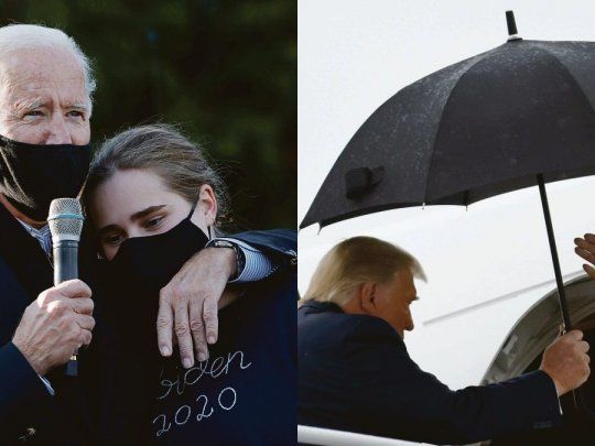 SIN TREGUA. Los tramos finales de la campaña llevan a Donald Trump de estado en estado a bordo del avión presidencial. Joseph Biden, en tanto, parece consolidar su ventaja en el importante Michigan, de acuerdo con las últimas encuestas.