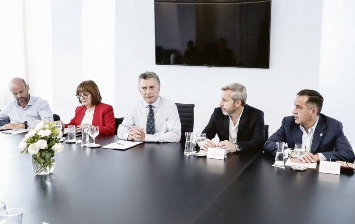 gabinete. Macri ayer en Olivos con Frigerio, Dietrich, Bullrich y cía.