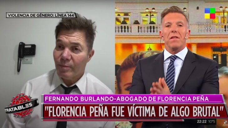 Fantino a Burlando: Defiende a Darthés y a Florencia Peña, es como ser técnico de Boca y River al mismo tiempo