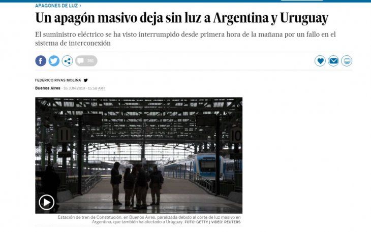 El País, de España, dio cuenta de los hechos en su página web.