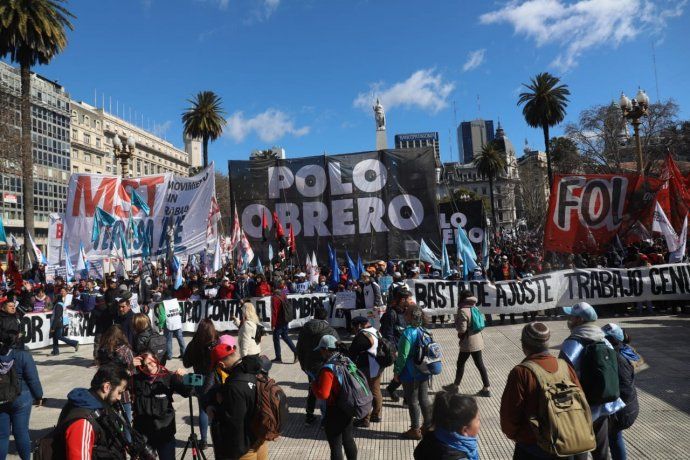 Manifestación de piqueteros en Plaza de Mayo&nbsp;