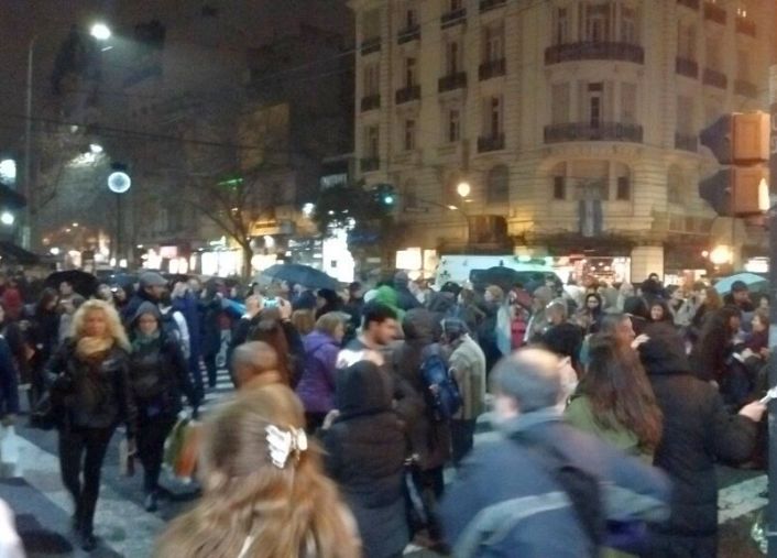 La protesta del #14J en el barrio porteño Caballito.