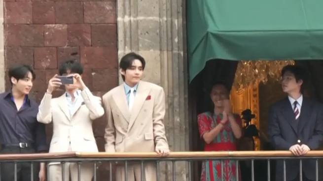 BTS en el Palacio Naconal el pasado miércoles.