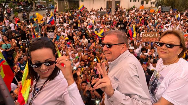 Edmundo González durante el acto de cierre de campaña.&nbsp;