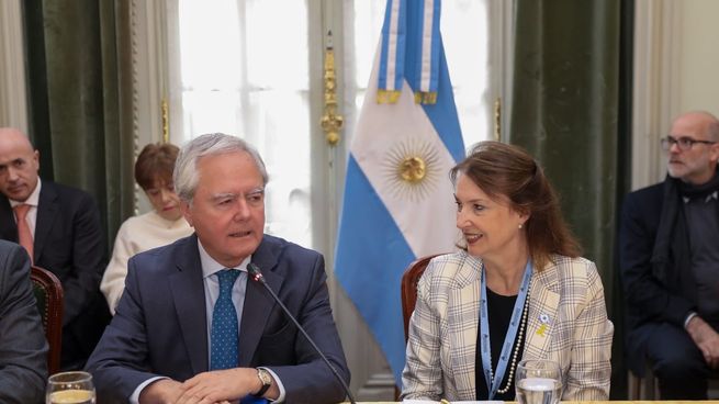 El exsenador Federico Pinedo y la canciller Diana Mondino.