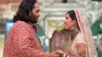 Anant Ambani y su prometida Radhika Merchant celebran su matrimonio en Bombay.&nbsp;