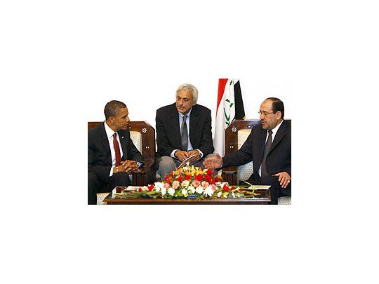 El candidato a la presidencia de EEUU se reunió hoy con el premier iraquí.