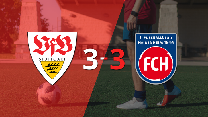 Heidenheim empató 3-3 ante Stuttgart con doblete de Tim Kleindienst