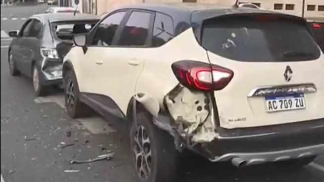 Choque en cadena en la 9 de Julio