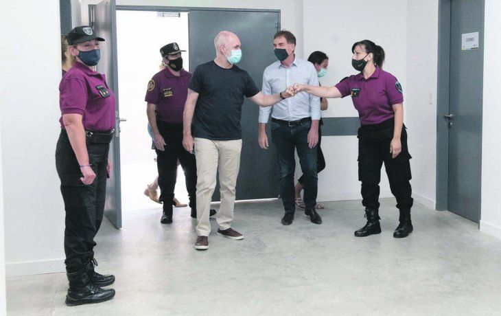 Policía. Horacio R. Larreta, recorrió instalaciones de la nueva Comisaría Comunal 4, en Parque Patricios, un edificio de 4.200 m2 en tres niveles.