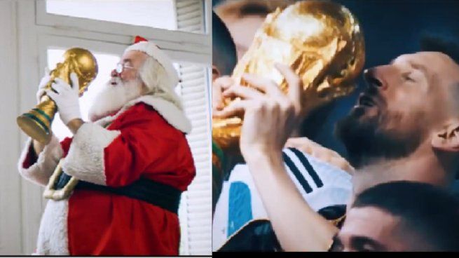 Con Papá Noel protagonista, el video de la AFA por los dos años del título mundial en Qatar