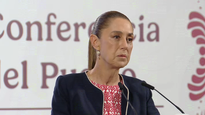 La Presidenta en una nueva Mañanera del Pueblo desde el Palacio Nacional.