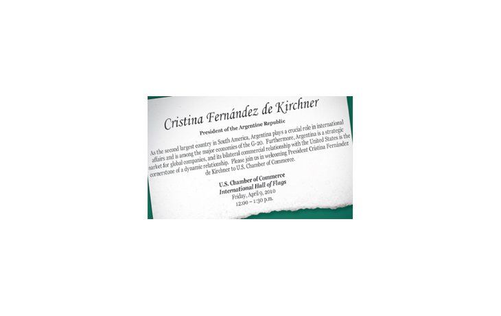 ámbito.com | La American Chamber elaboró una conceptuosa invitación a Cristina de Kirchner para el 9 de abril. Una prosa amable para prevenir iracundias nacionalistas.