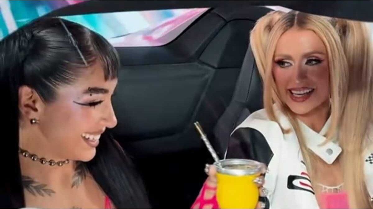 María Becerra and Paris Hilton shared a mate on the set of a video clip