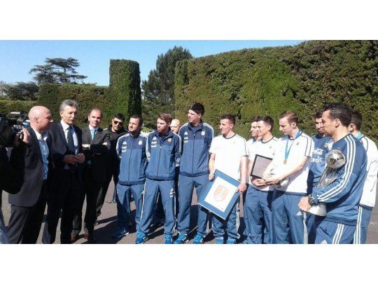 Mauricio Macri recibió al seleccionado argentino de futsal.