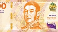 El nuevo billete de $1.000 con la imagen de San Martín.