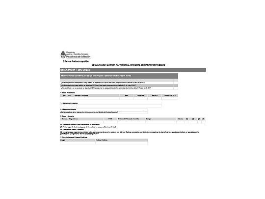 El formulario que deberán presentar los funcionarios.