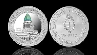 El Banco Central emitió una moneda conmemorativa por el 40° Aniversario de la Restauración de la Democracia.
