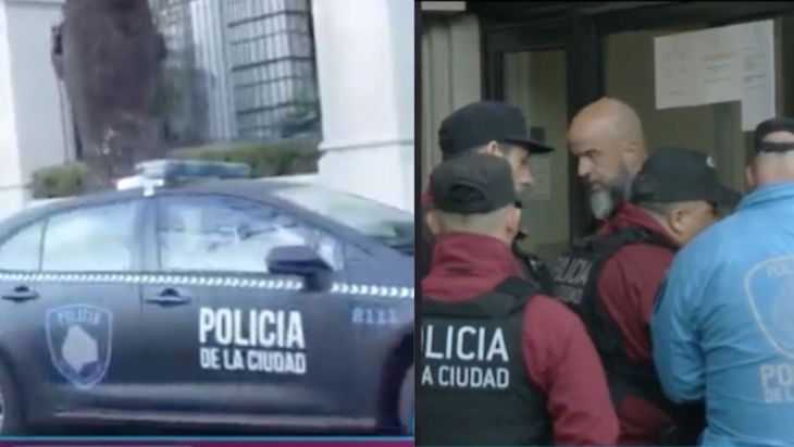The police arrived at the Wanda Nara building after the scandal. The police arrived at the Wanda Nara building after the scandal.