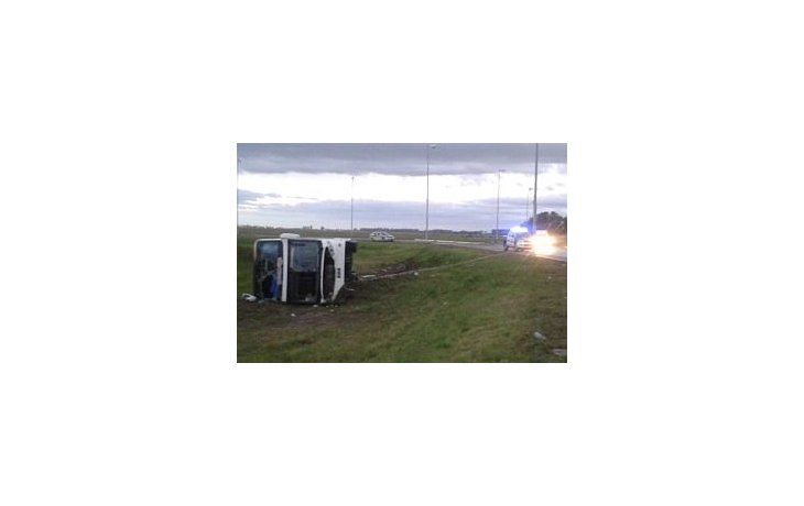 El accidente se registró a la altura de la ciudad bonaerense de Brandsen. IMagen gentileza C5N.
