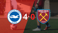 brighton and hove golea 4-0 como local a west ham united
