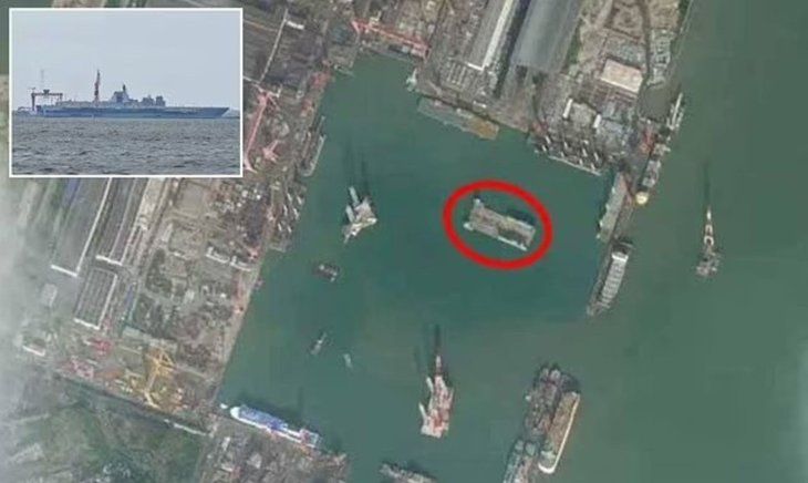 El CNS Liaoning cuenta con 66.000 toneladas y fue visto en el noreste de China.