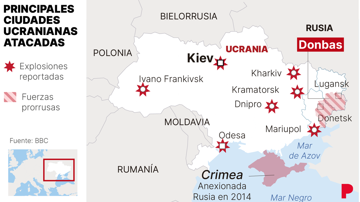 These are the regions of Ukraine that Russia attacks