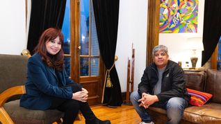 Cristina Kirchner junto al referente sindical Pablo Moyano.