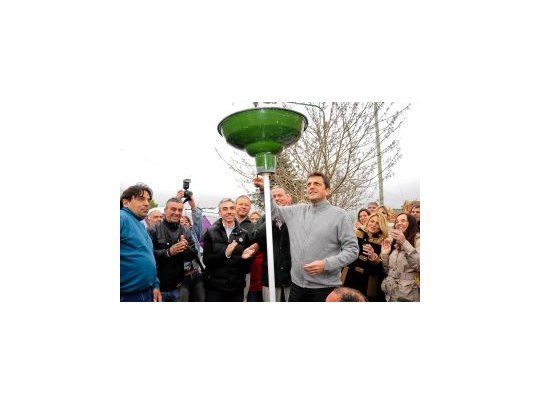 El primer candidato a diputado nacional del Frente Renovador, Sergio Massa, visitó el partido de Junín donde participó de varios actos junto al intendente local, Mario Meoni.
