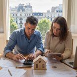 Una pareja hace cálculos para tratar de acceder a un crédito hipotecario y comprar su casa en Buenos Aires Una pareja hace cálculos para tratar de acceder a un crédito hipotecario y comprar su casa en Buenos Aires