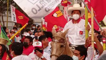 El candidato izquierdista a la presidencia de Perú, Pedro Castillo.