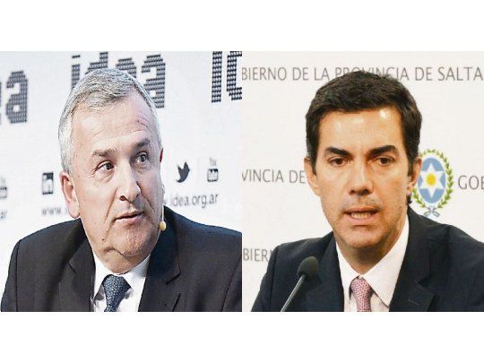 VECINOS. Gerardo Morales y Juan Manuel Urtubey, con posturas bien diferenciadas en relación a los extranjeros.