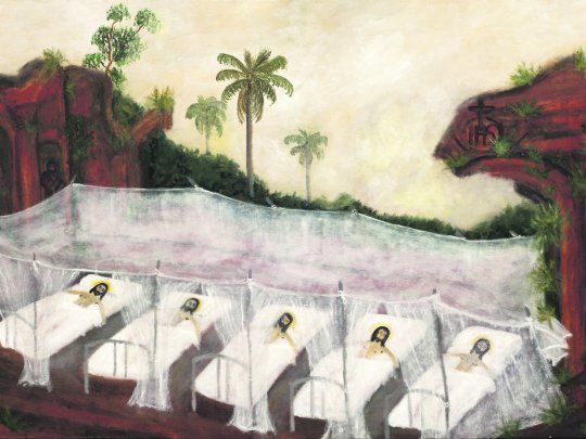 García Sáenz. “Los Cristos en los enfermos”, una mirada del artista sobre lo devastador del sida.