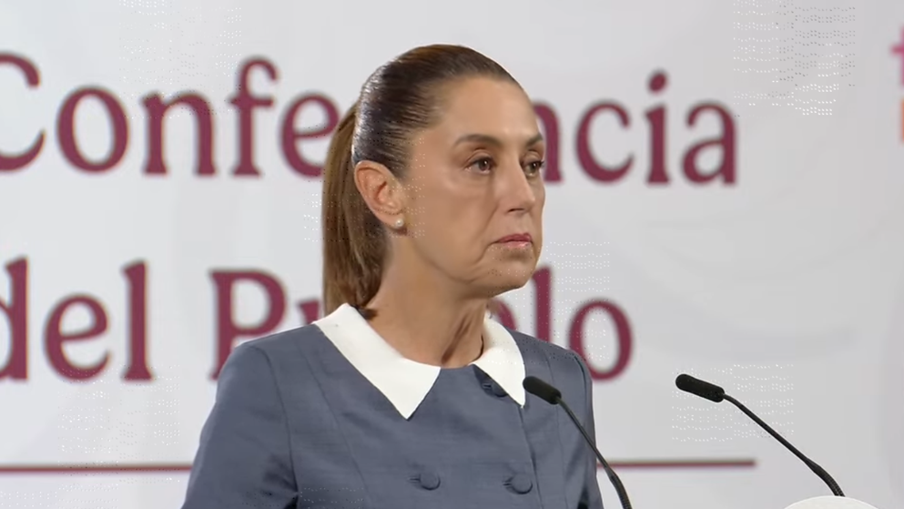 Claudia Sheinbaum en la Mañanera del Pueblo de este miércoles.