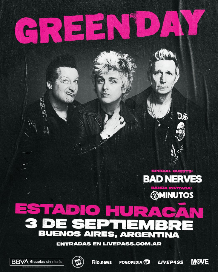 2 minutes joins the return of Green Day to Argentina as the opening show