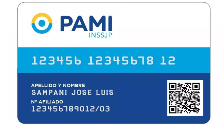 Credencial de afiliación de PAMI.