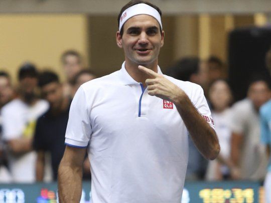 Roger Federer divirtió a todos en Parque Roca.