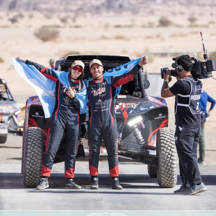 Nicolás Cavigliasso y Valentina Pertegarini, campeones de Challenger en el Rally Dakar 2025.