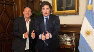 Javier Milei junto a Jordan Belfort en Casa Rosada.