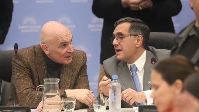 Diputados José Luis Espert y Alejandro Finocchiaro, presidentes de las comisiones de Presupuesto y Hacienda.