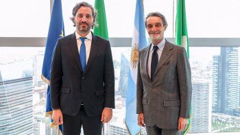 El canciller Santiago Cafiero se reunió en Milán con el presidente de la Región Lombardía, Attilio Fontana.