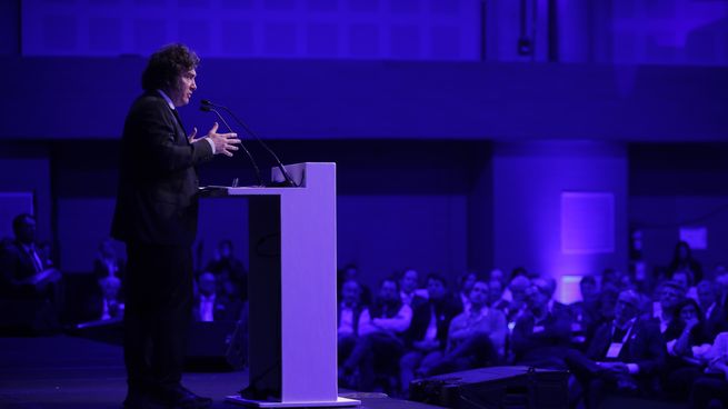 Javier Milei en el Congreso Anual del IAEF.